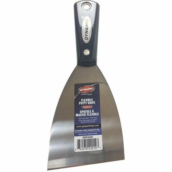 Dynamic Paint Products Dynamic Nylon Handle 3 in. Flex Putty Knife with Carbon Steel Blade DYN10322